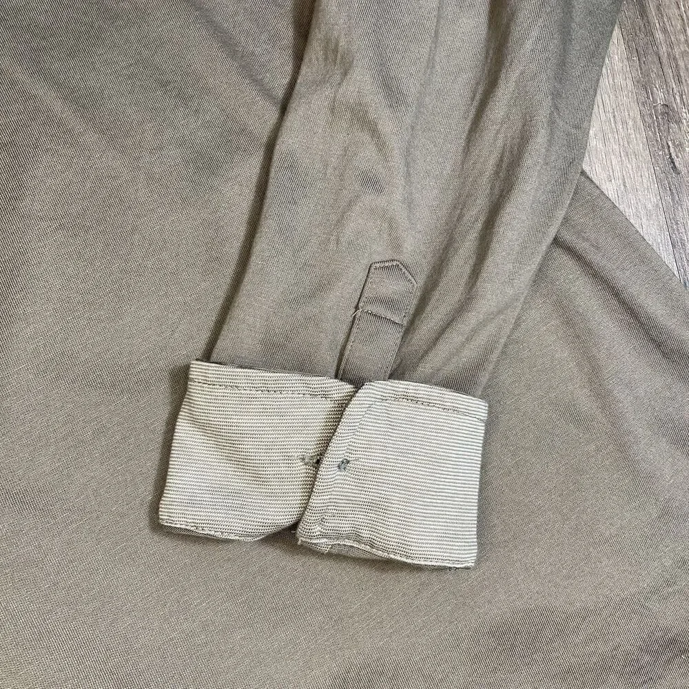 Banana Republic Long Sleeve Polo Shirt Mens Brown Cotton Stretch Flip Cuff XL